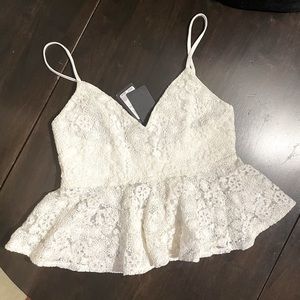 NEW GUESS lace up cami top adjustable straps XS